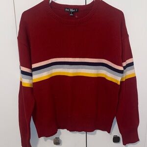 Say What? Red Sweater with Stripes